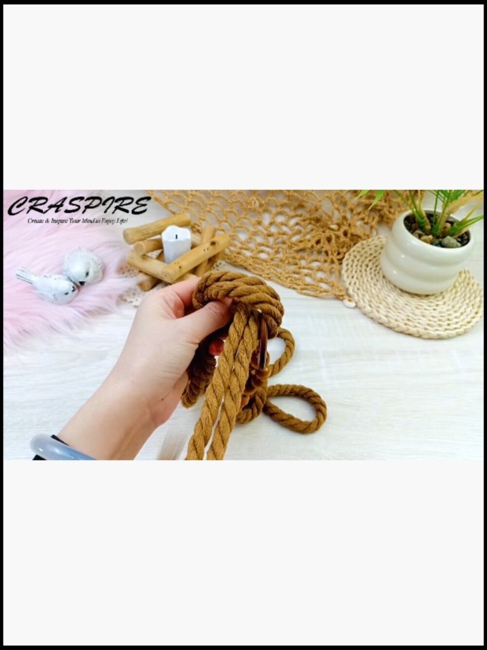 Cotton Bohemian Woven Belt with Tassel Bead Ring Adjustable Waist Wrap - Picture 6 of 6